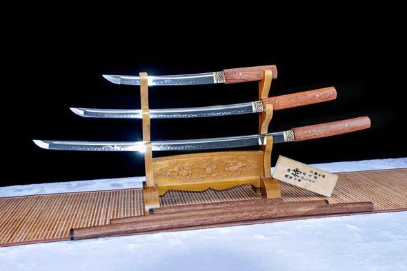Pack Katana & Tanto & Wakizashi - Rōzuuddo - T10 steel & Genuine Hamon