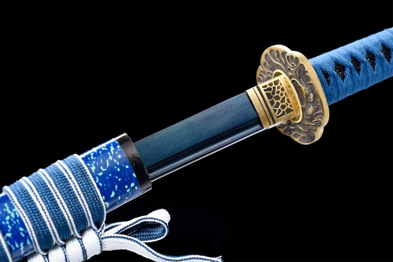 Katana Ashibetsu (Blue Damascus Steel) - Image 3