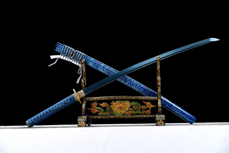 Katana Ashibetsu (Blue Damascus Steel) - Image 9