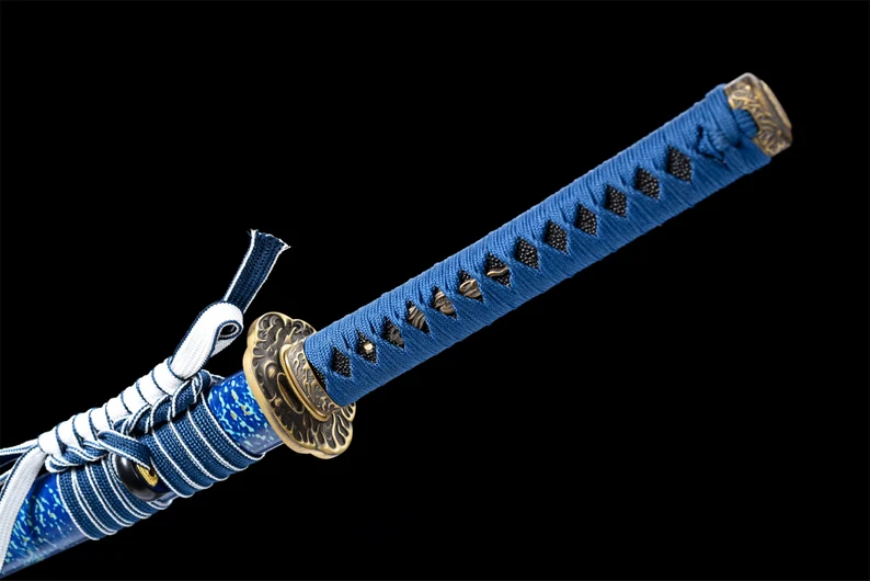 Katana Ashibetsu (Blue Damascus Steel) - Image 7