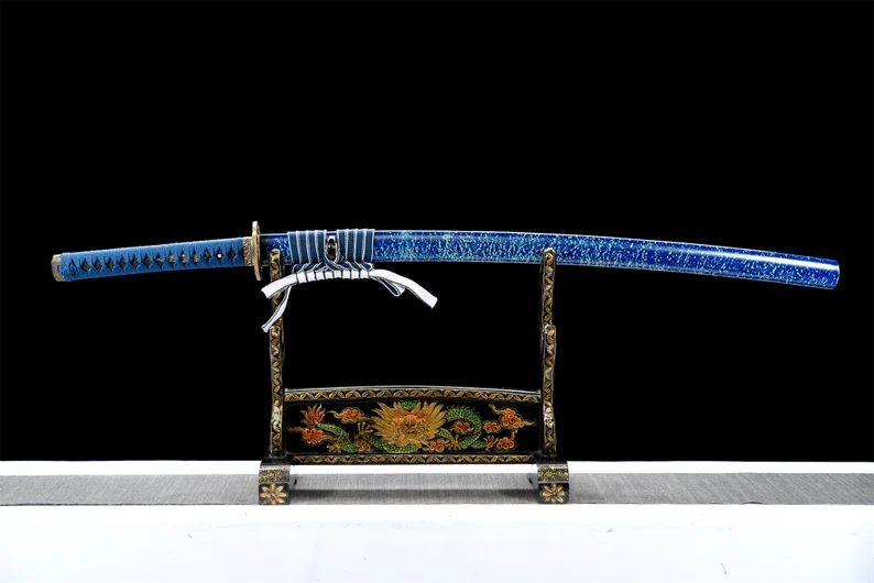 Katana Ashibetsu (Blue Damascus Steel) - Image 2