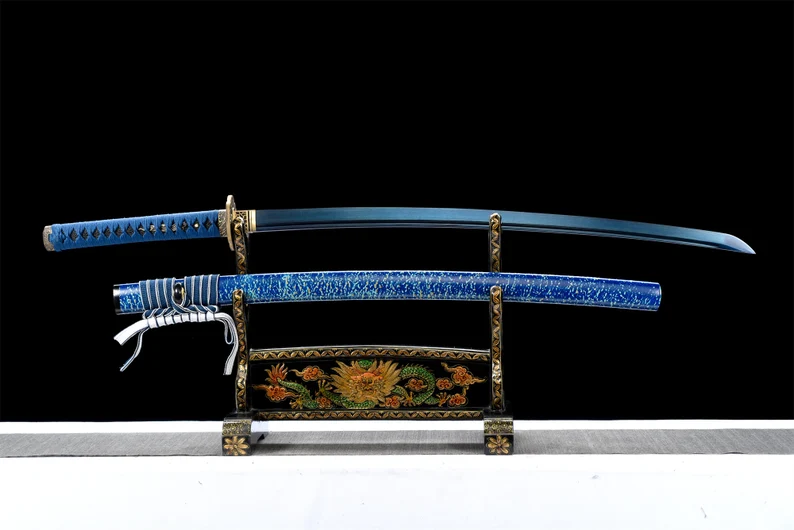 Katana Ashibetsu (Blue Damascus Steel) - Image 10
