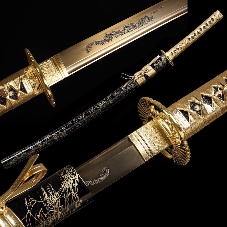 Katana Takasago (1095 Carbon Steel Gilded)