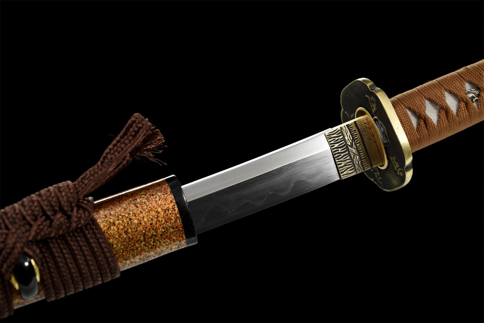 Katana Kanazawa (Damascus Steel Genuine Hamon & Ray Skin)