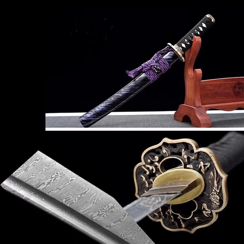 Tanto Sanmu (Twisted Damascus Steel)